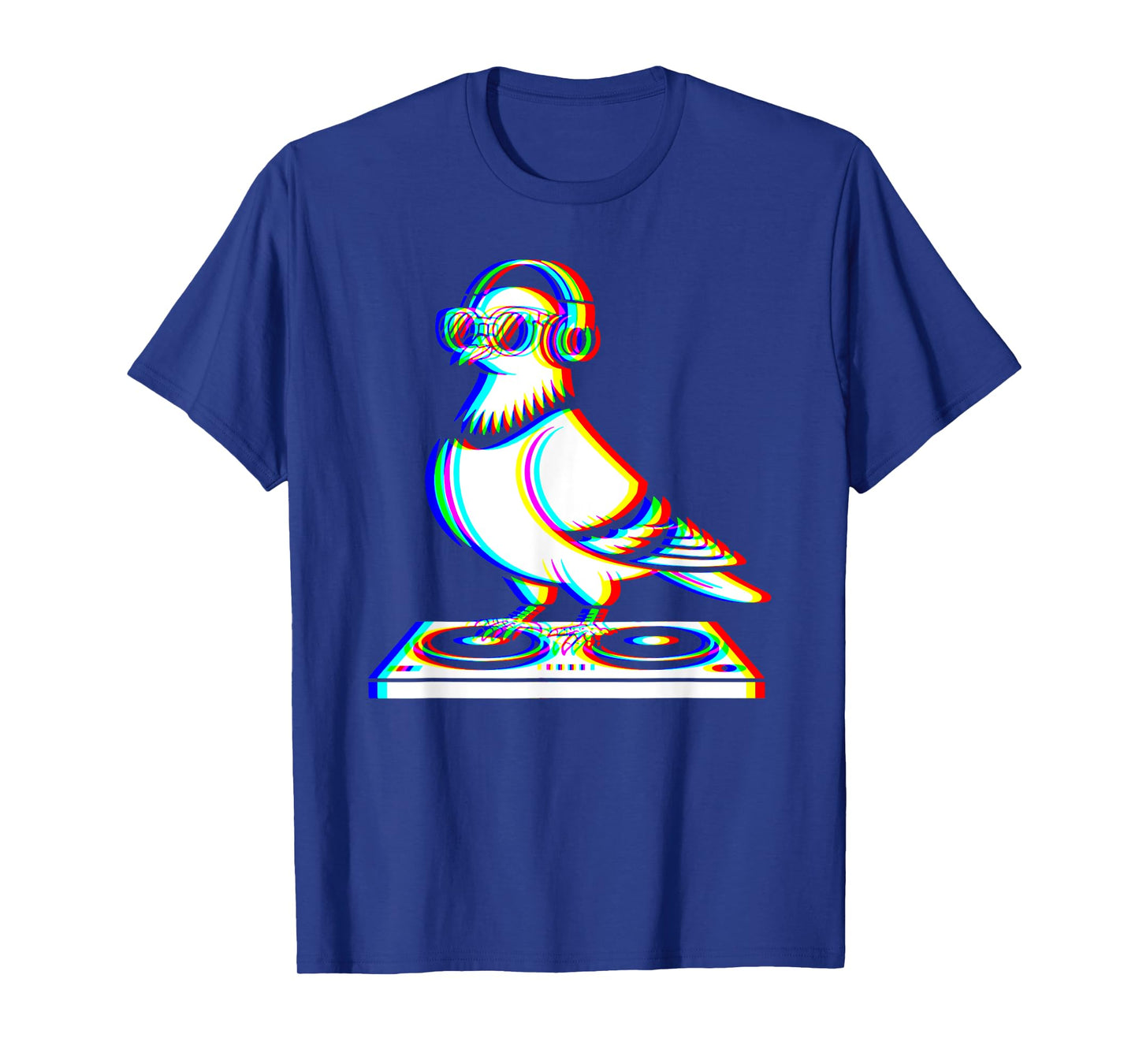 Funny Pigeon DJ Glitch Rave EDM Music Party T-Shirt