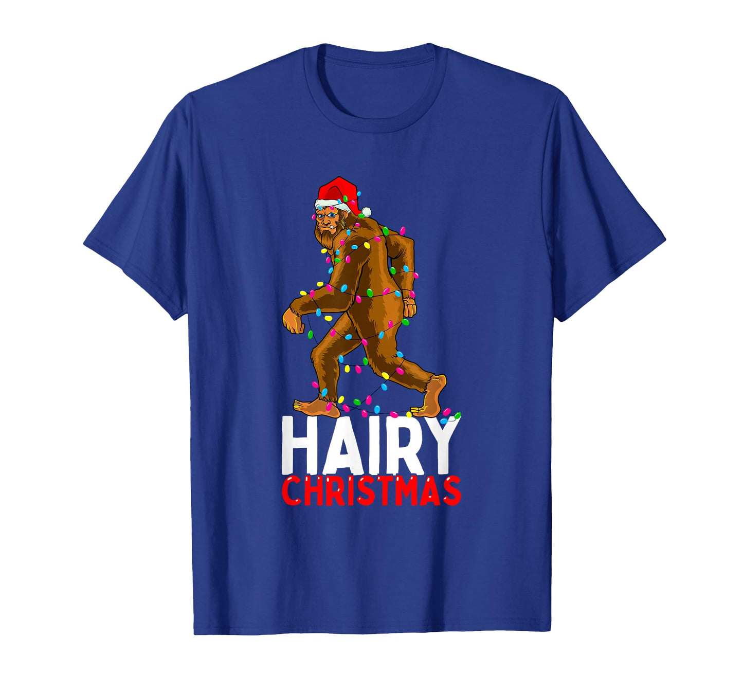 Bigfoot Hairy Christmas Funny Xmas Men Pajama T-Shirt