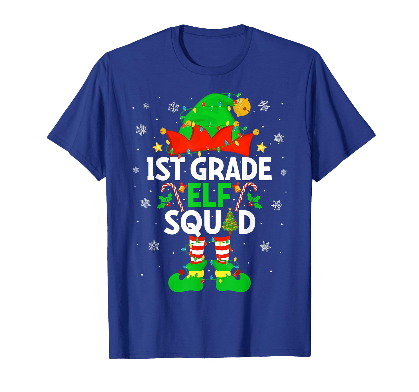 1st Grade Elf Squad Christmas First Grade Christmas Teacher T-Shirt