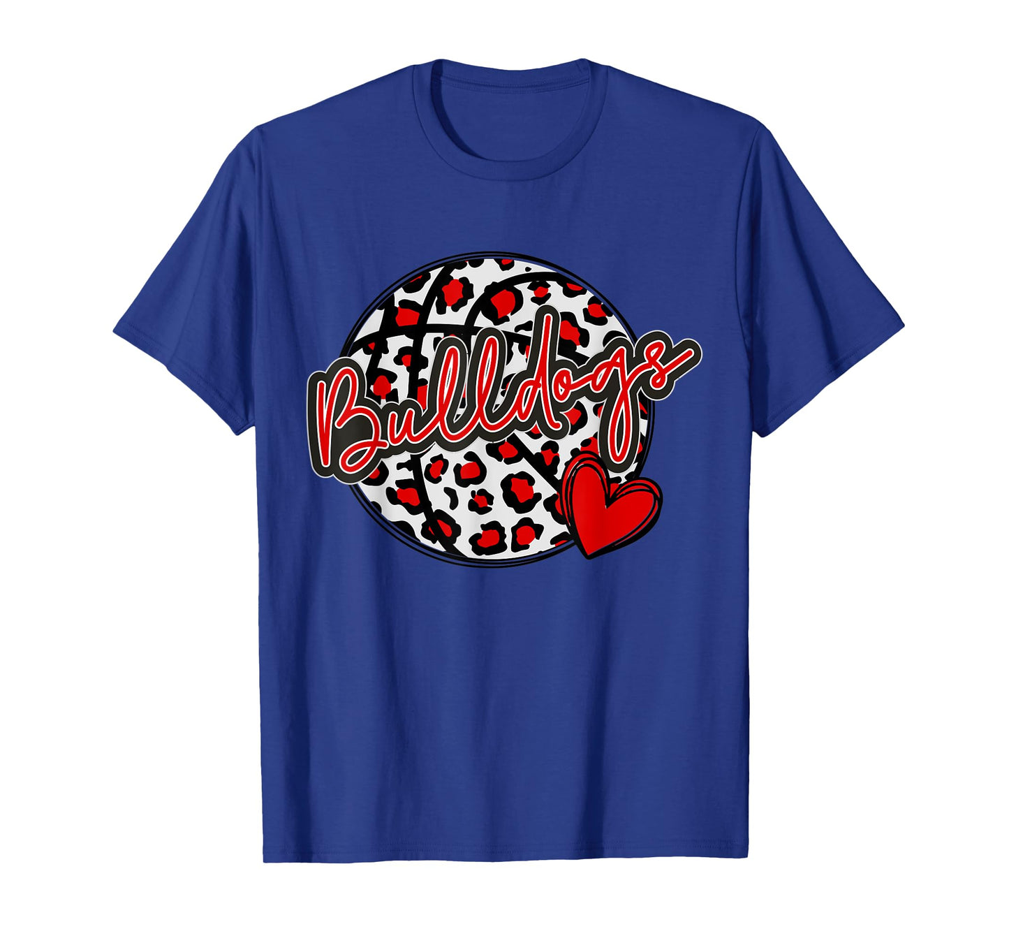 Leopard Cheetah Basketball BULLDOGS Spirit Game Tee T-Shirt