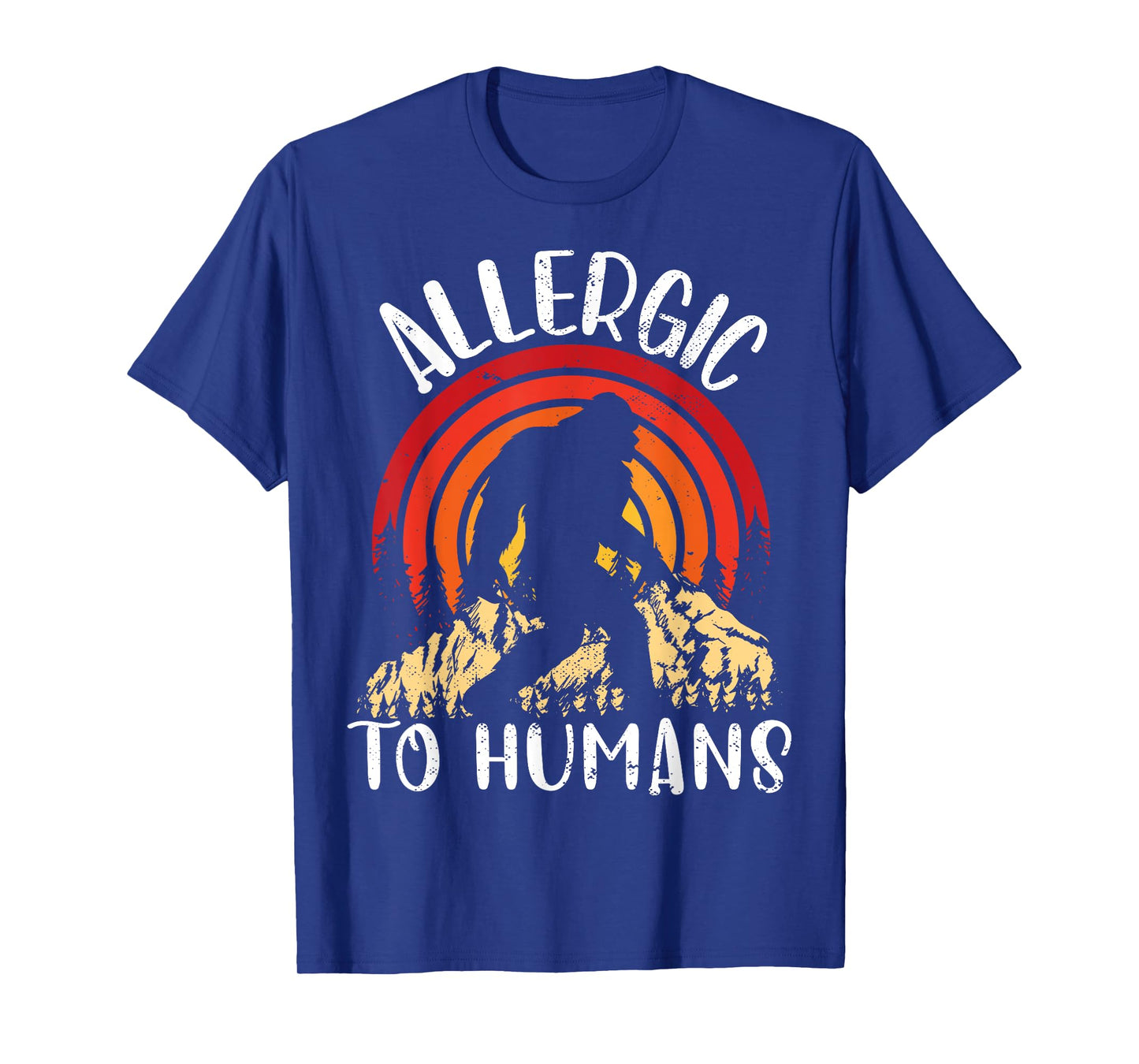 Retro Bigfoot Allergic To Humans Sasquatch for Introvert T-Shirt