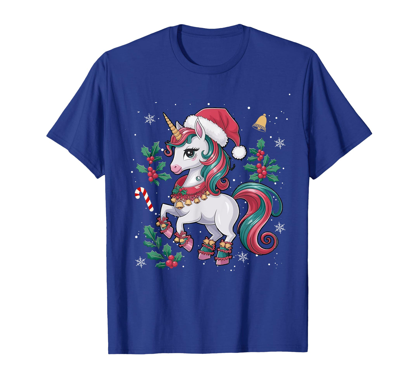 Cute Unicorn Christmas Girls Kids Toddler Xmas Santa Unicorn T-Shirt