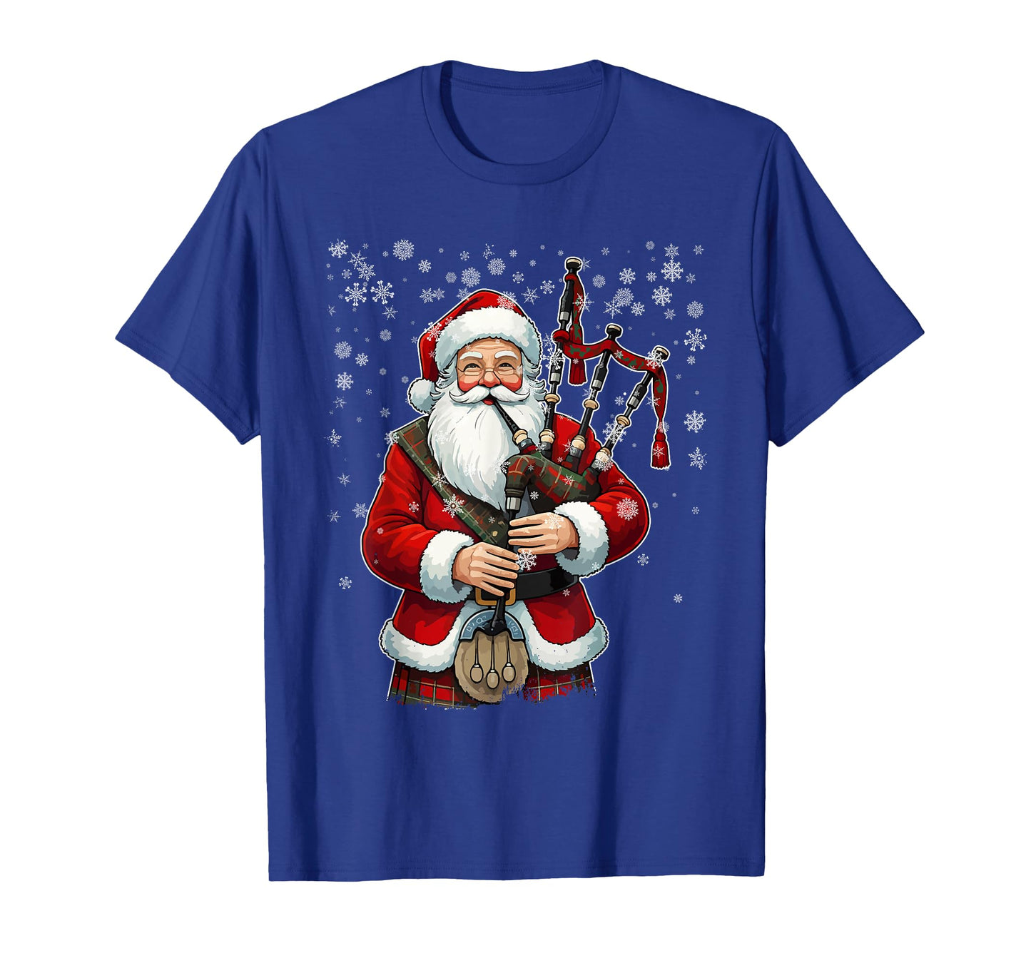 Santa Claus Playing Bagpipes - Funny Bagpiper Player Xmas T-Shirt