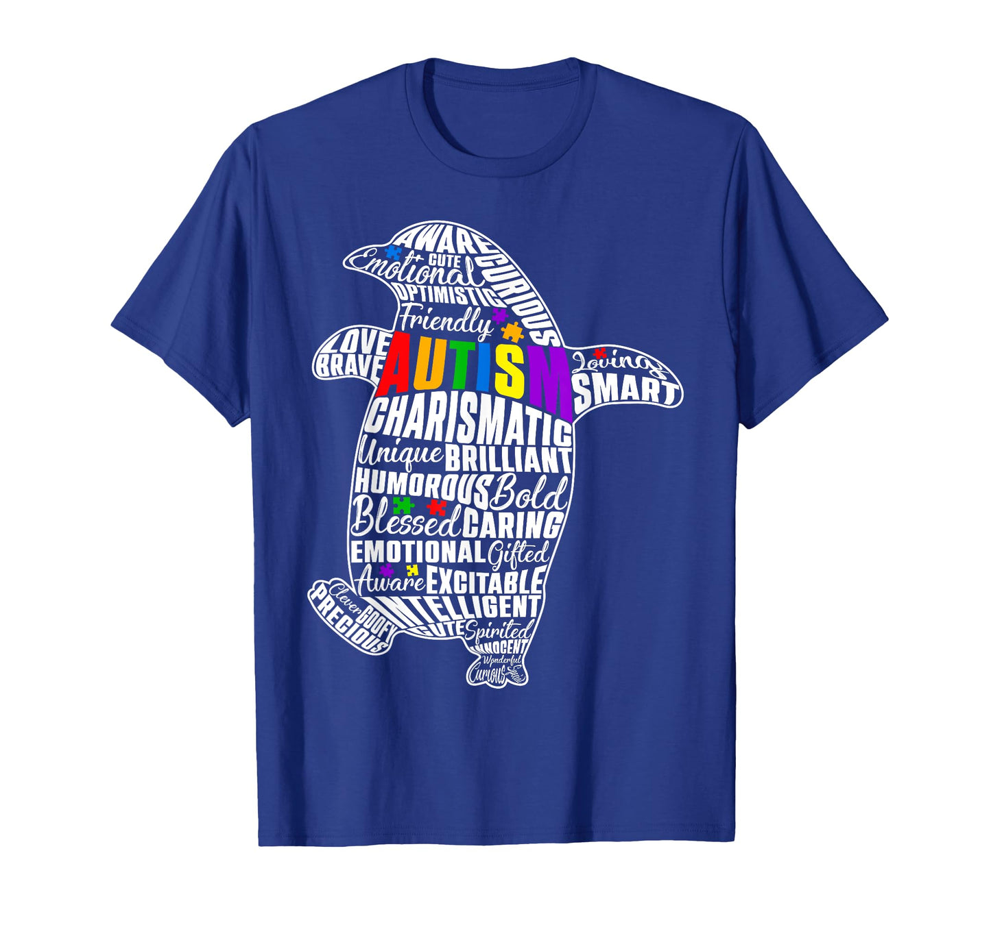 Cute Autism Awareness Word Art Penguin & Puzzle Pieces Kids T-Shirt