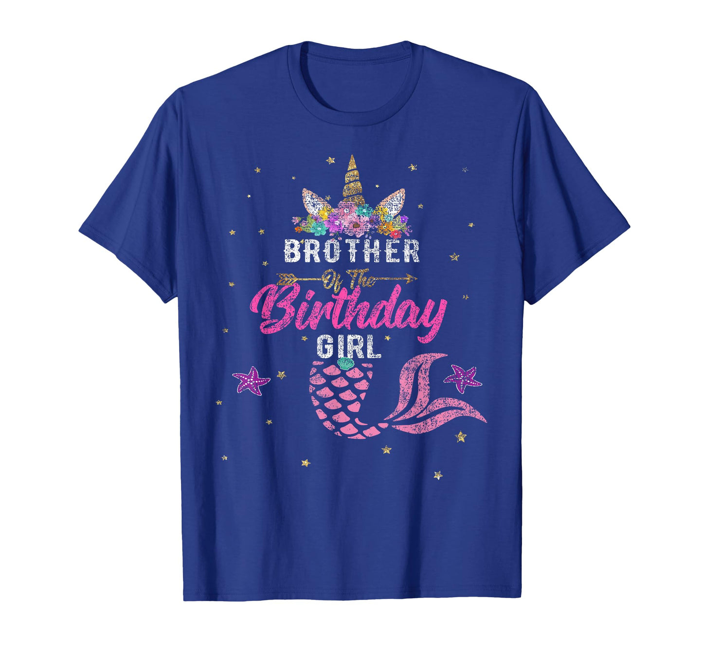 Brother of Birthday Girl Unicorn Shirt Mermaid Tee Gift T-Shirt