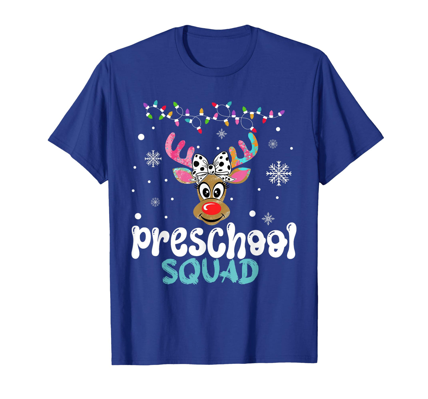 Preschool Teacher Christmas Preschool Squad Reindeer Xmas T-Shirt