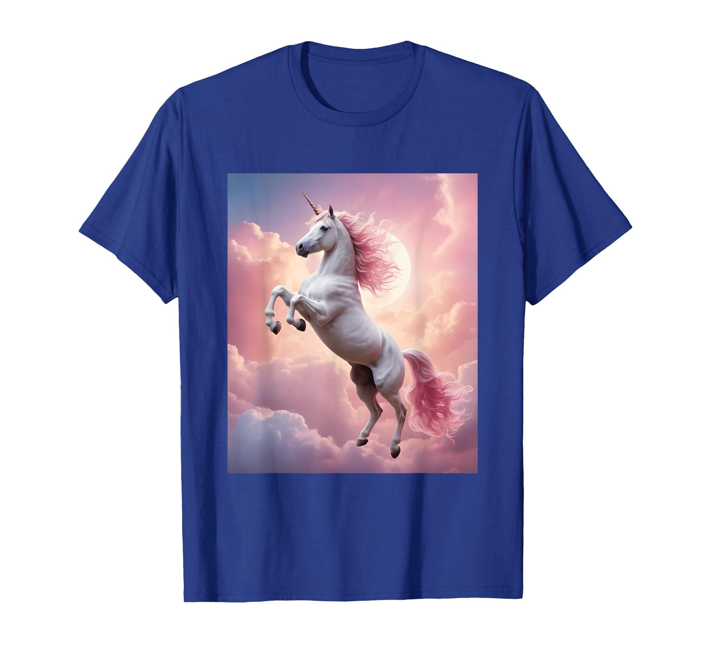Unicorn Fantasy Magical Cute Pink Clouds Design Print T-Shirt