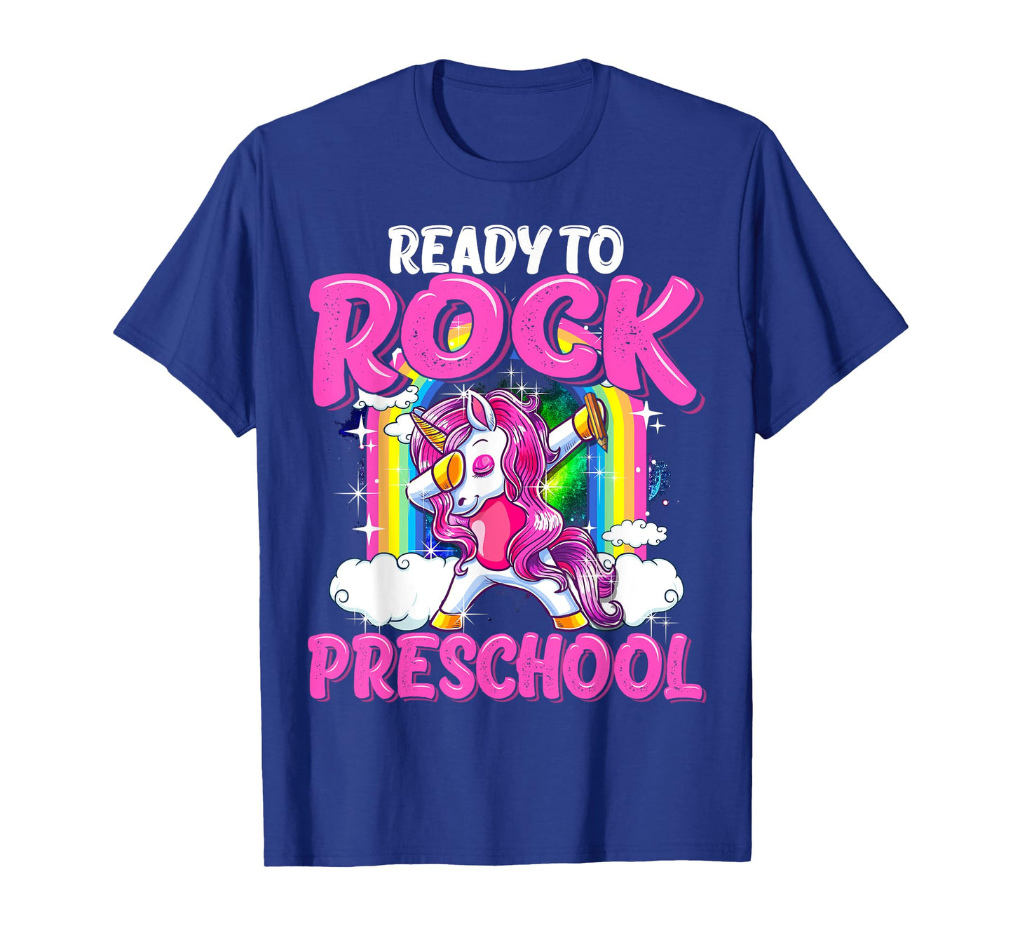 Ready To Rock Preschool Dabbing Unicorn Back To School Girls T-Shirt