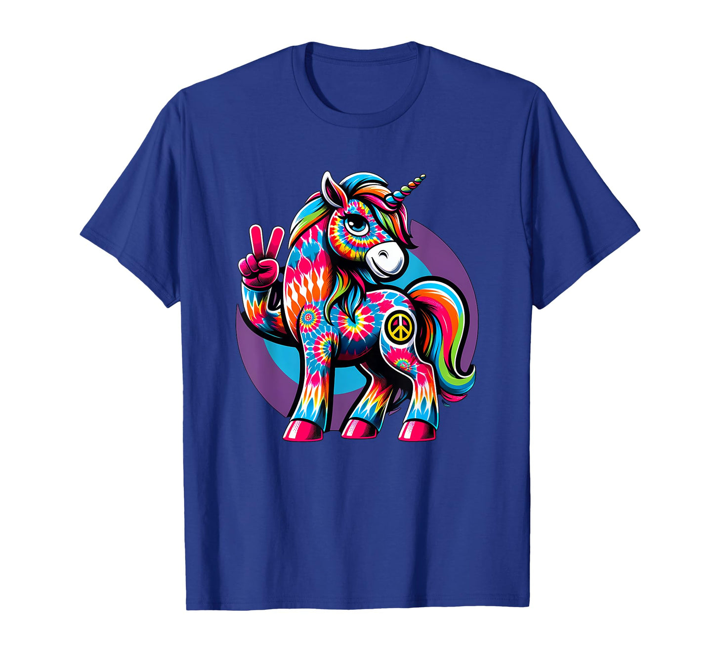 Peace Sign Tie Dye Unicorn T-Shirt