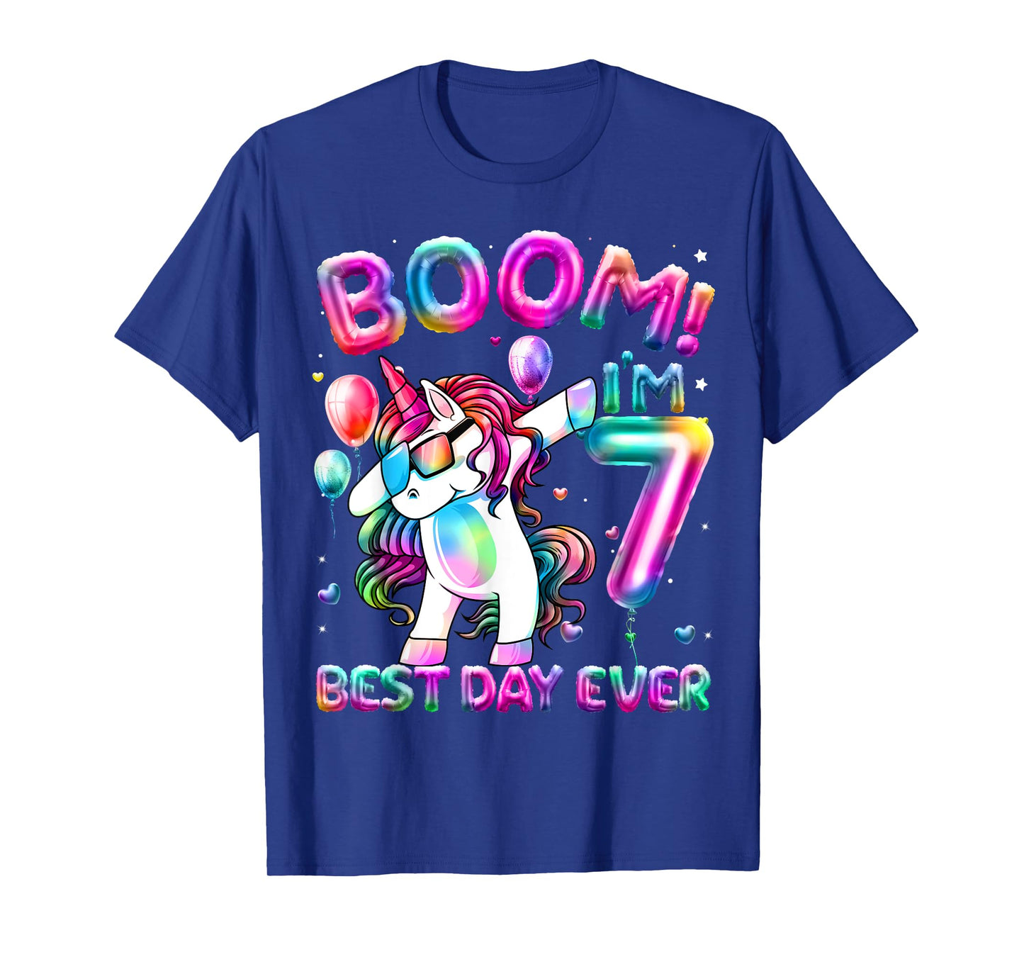 7 Years Old Dabbing Unicorn Gifts 7th Birthday Girl Party T-Shirt