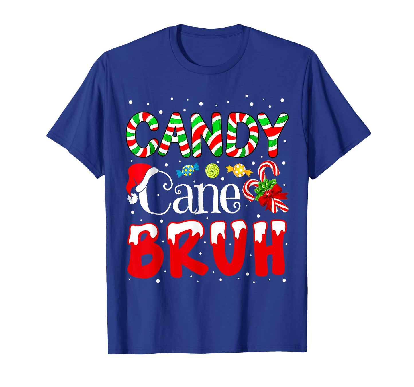 Candy Cane Bruh Christmas Love Candy Boys Girls Kids Xmas T-Shirt