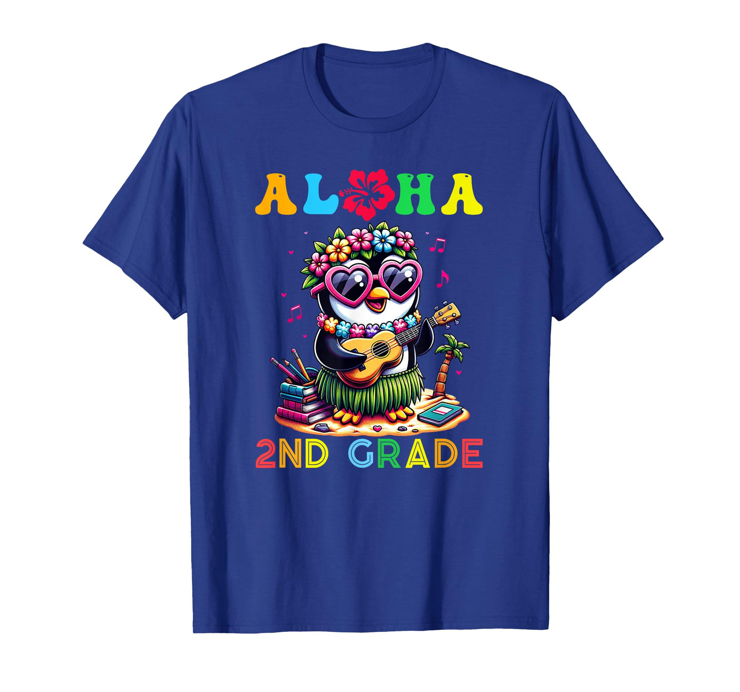 Aloha Second Grade Penguin Hawaii Back to School Kids Girl T-Shirt