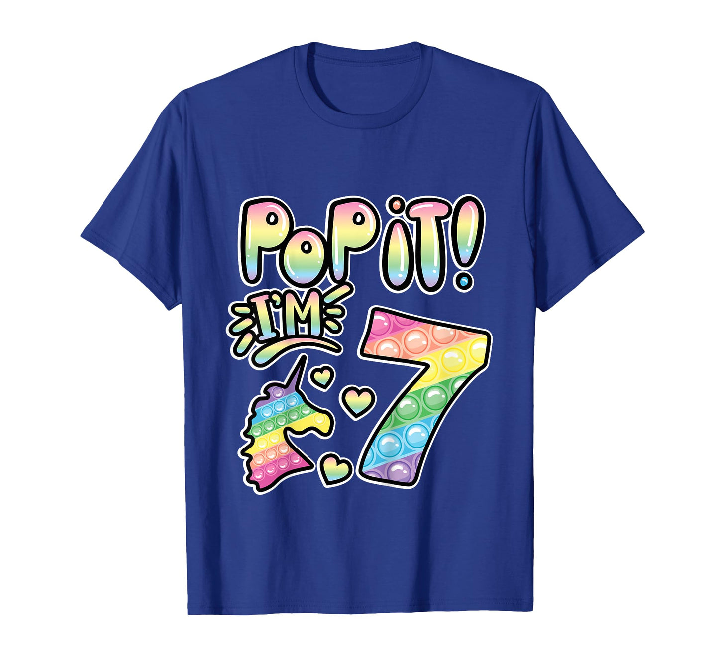 Kids Pop It 7th Birthday Girls Boys 7 Years Old Fidget T-Shirt