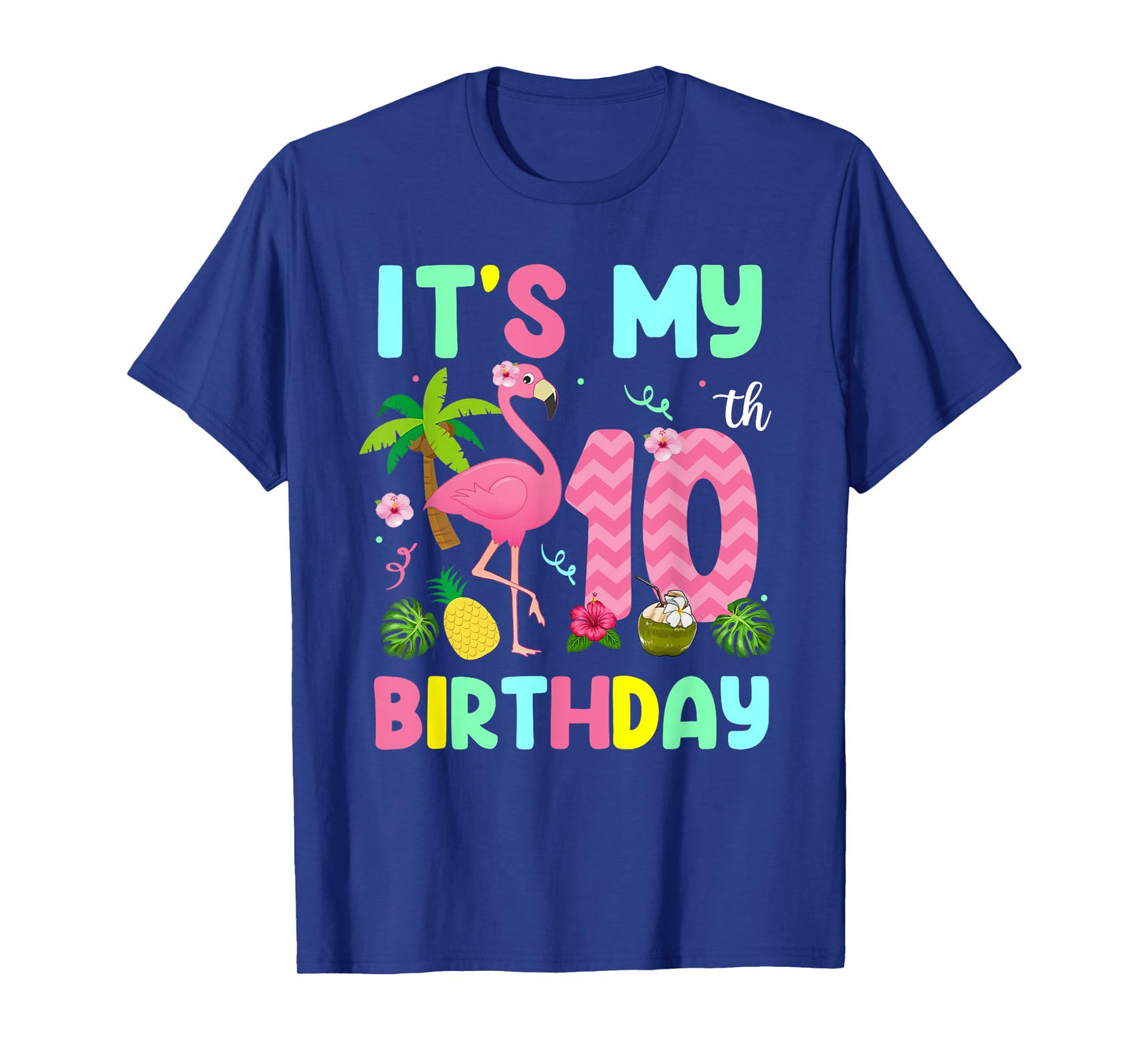 It's My 10th Birthday Flamingo Shirt Hawaii 10 Yrs Old Girl T-Shirt