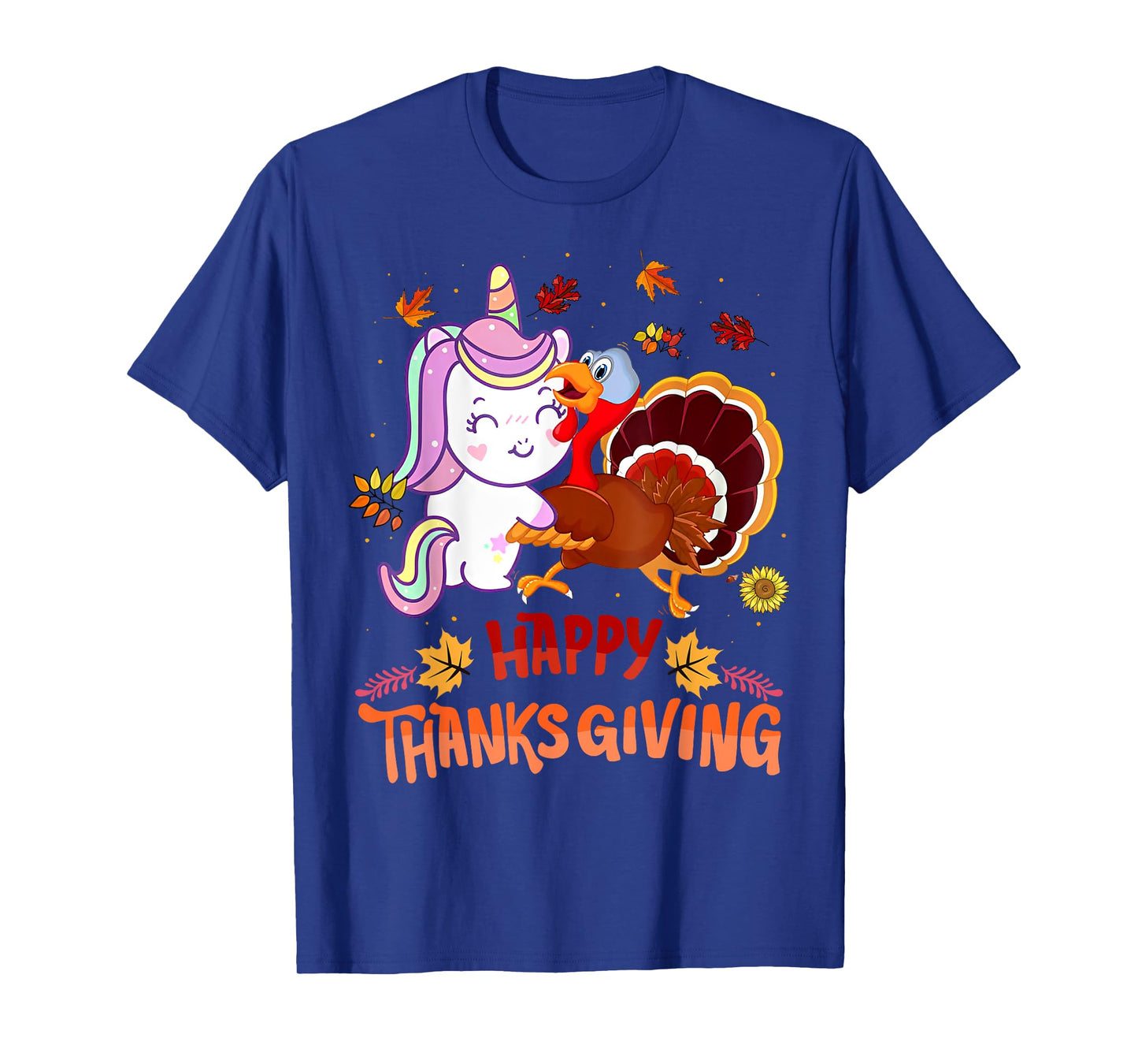 Unicorn Thanksgiving Shirt Girls Kids Toddler Turkey Unicorn T-Shirt