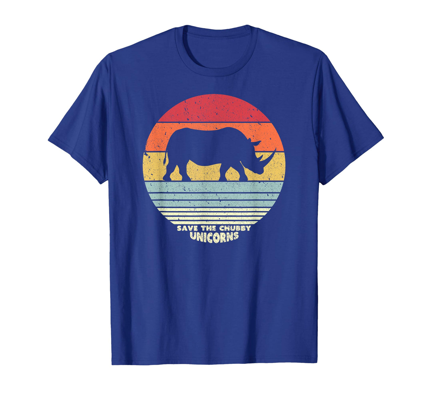 Save The Chubby Unicorns Shirt. Retro Style Rhino T-Shirt T-Shirt