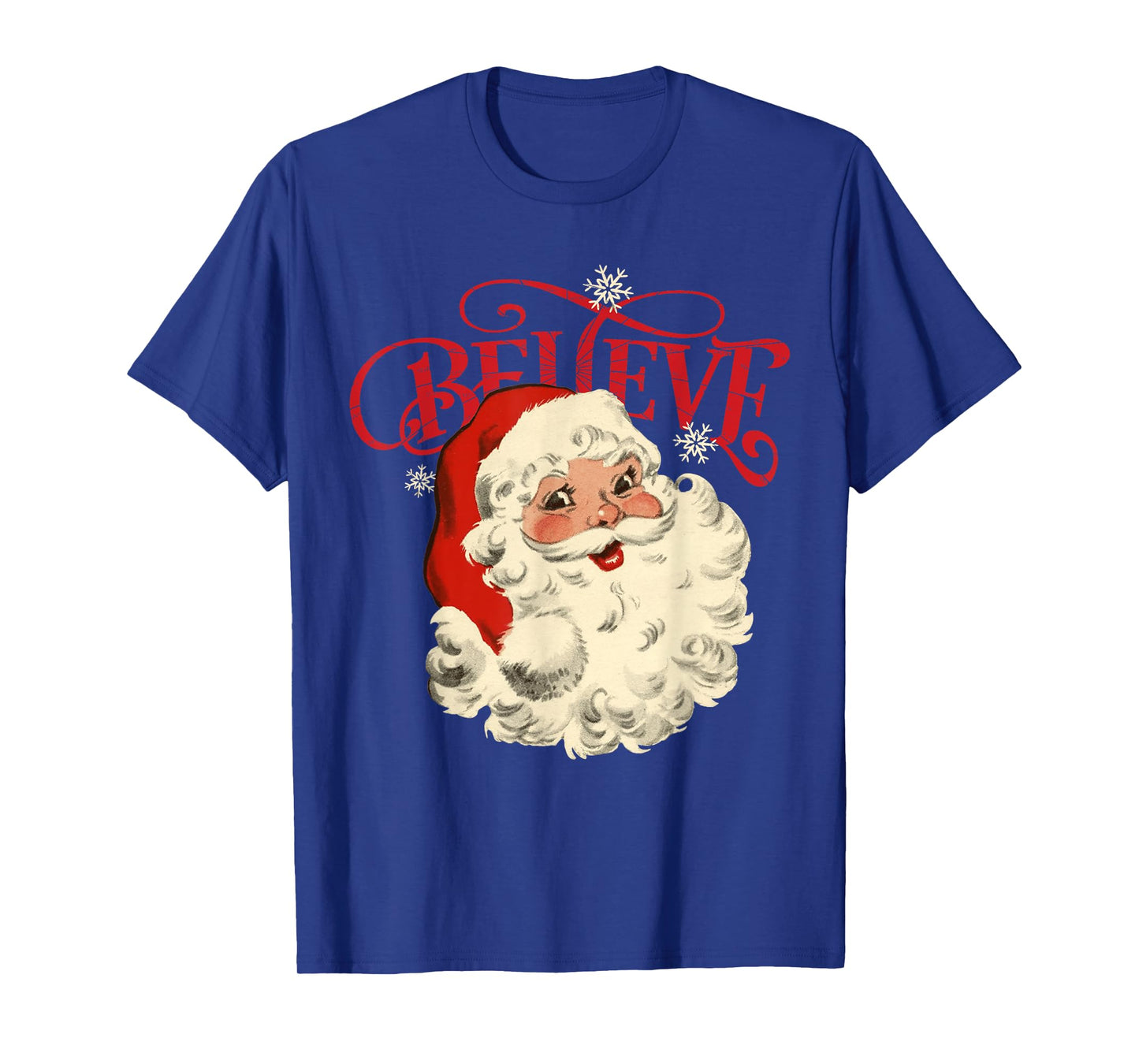 Believe Retro Christmas Santa Claus Xmas Men Women Kids T-Shirt