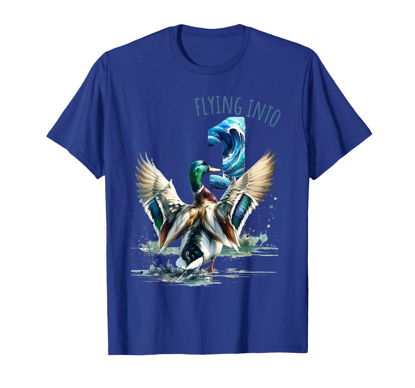 Flying into 1 Duck Hunting 1st Birthday Party 1 Year Old T-Shirt