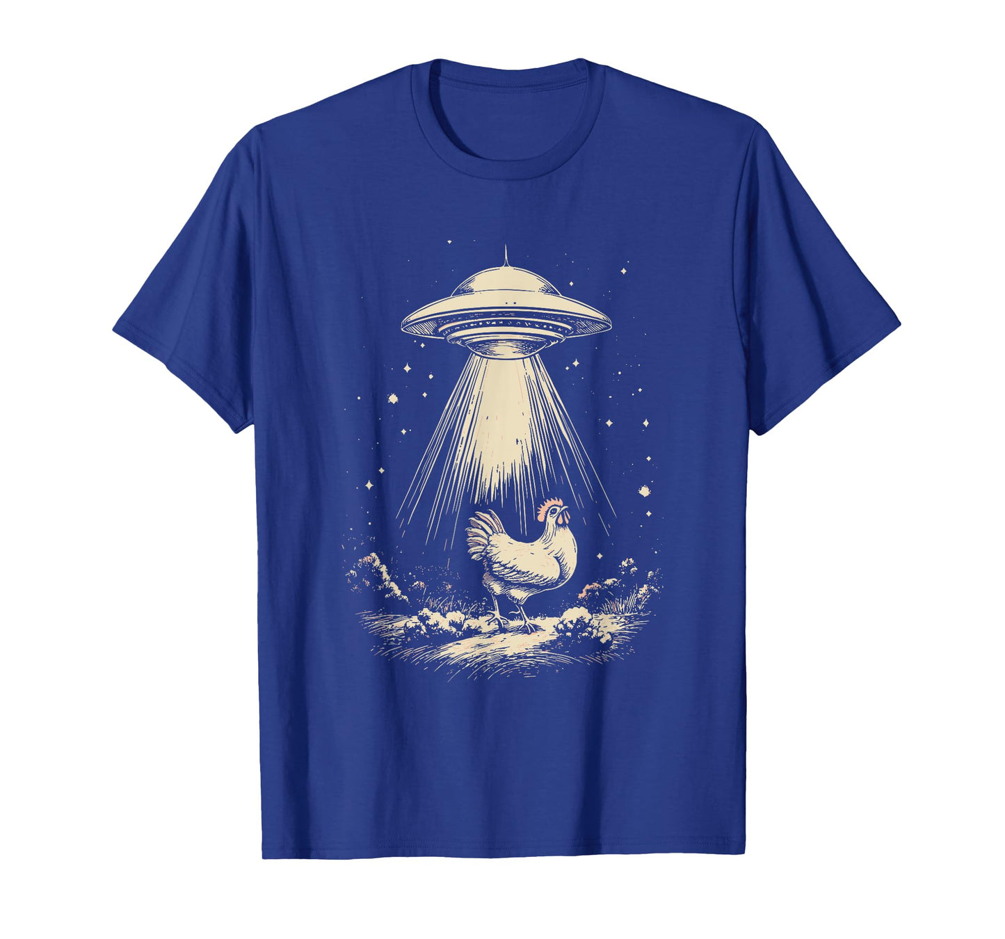 Funny UFO Chicken Abduction Vintage Alien Beam Chicken Lover T-Shirt