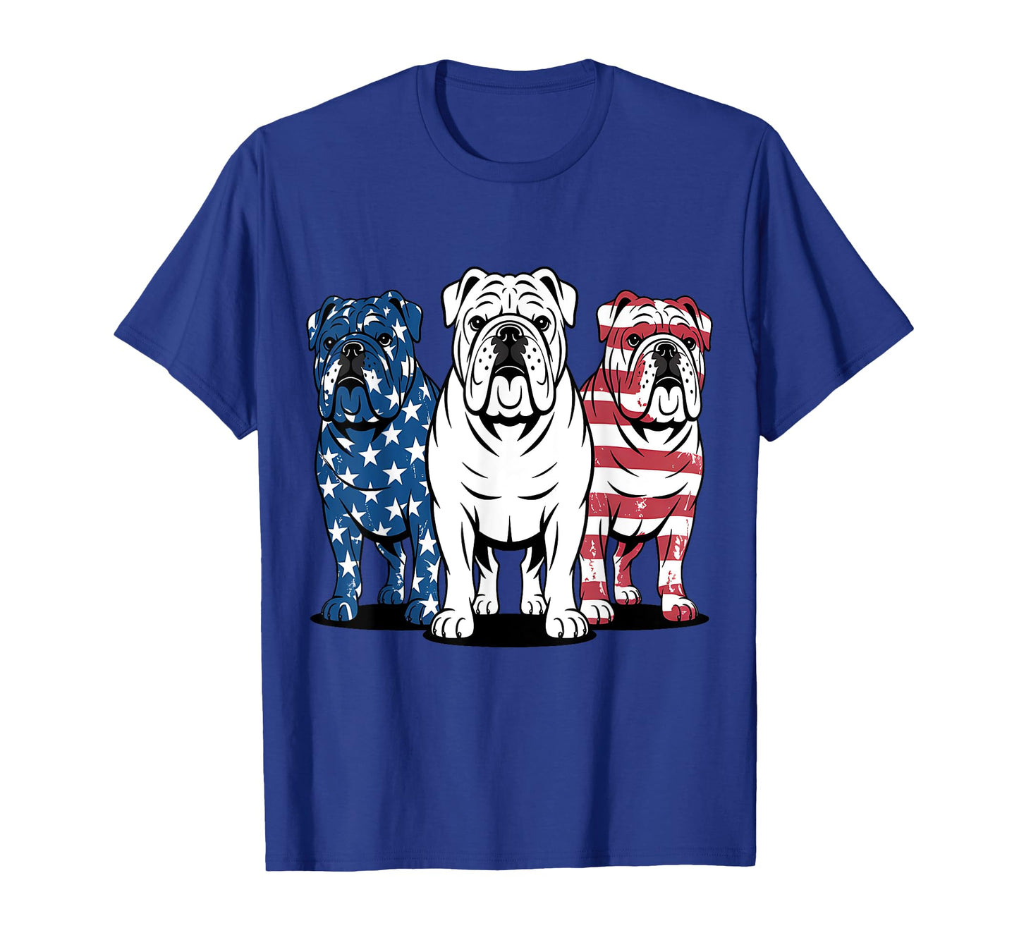 Unique English Bulldog Dog American Flag Retro Puppy Lover T-Shirt for Men Women Kids