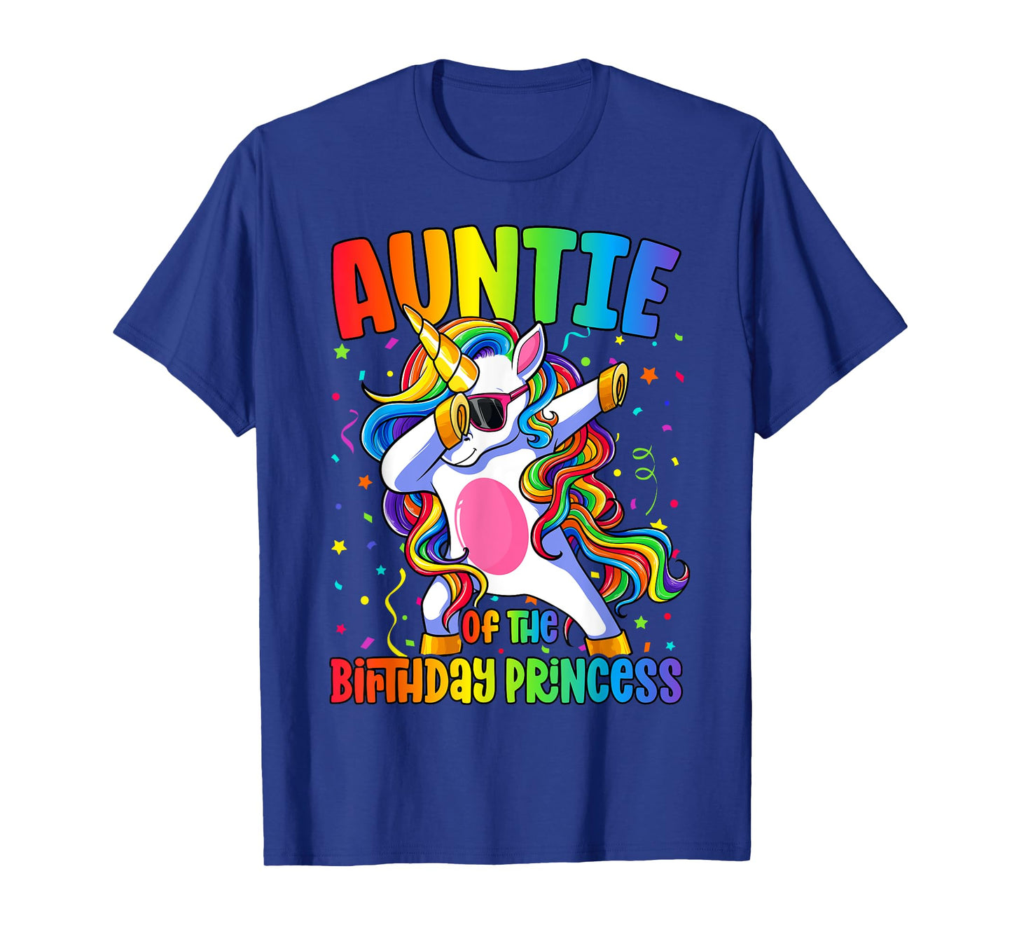 Auntie of the Birthday Princess Girl Dabbing Unicorn T-Shirt