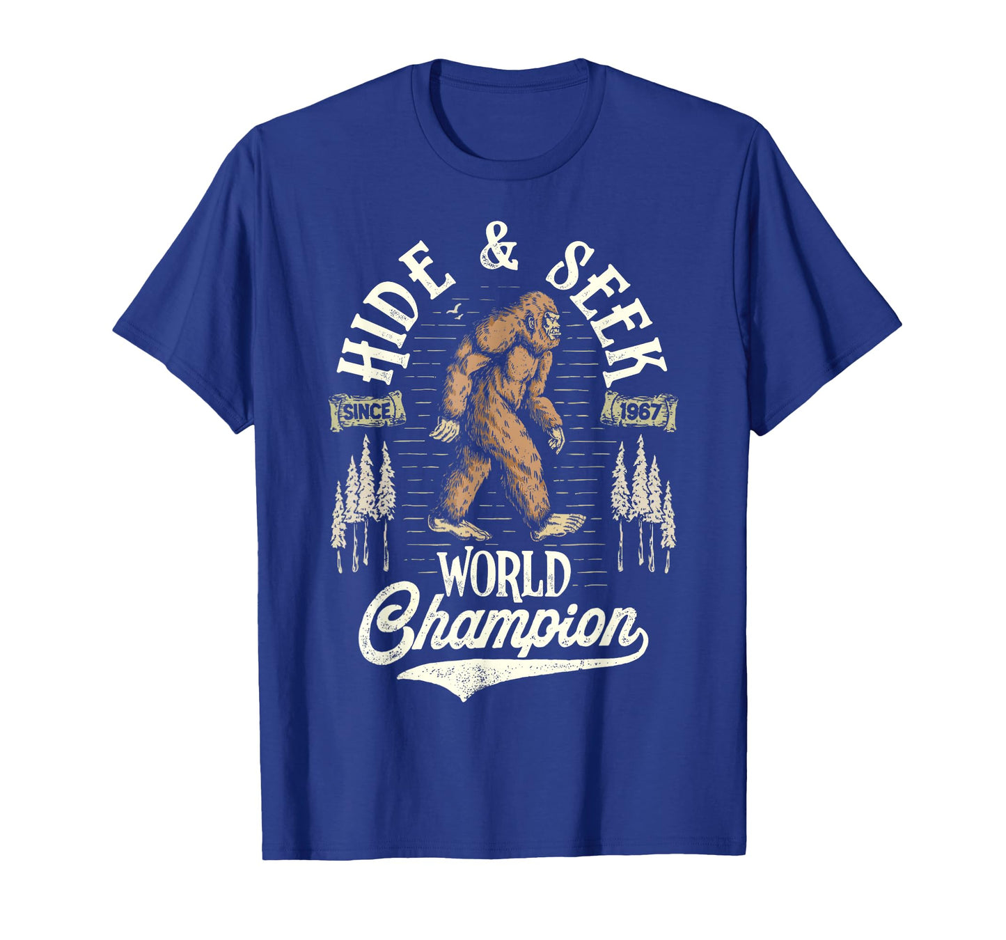Bigfoot Hide And Seek World Champion Sasquatch Retro Vintage T-Shirt