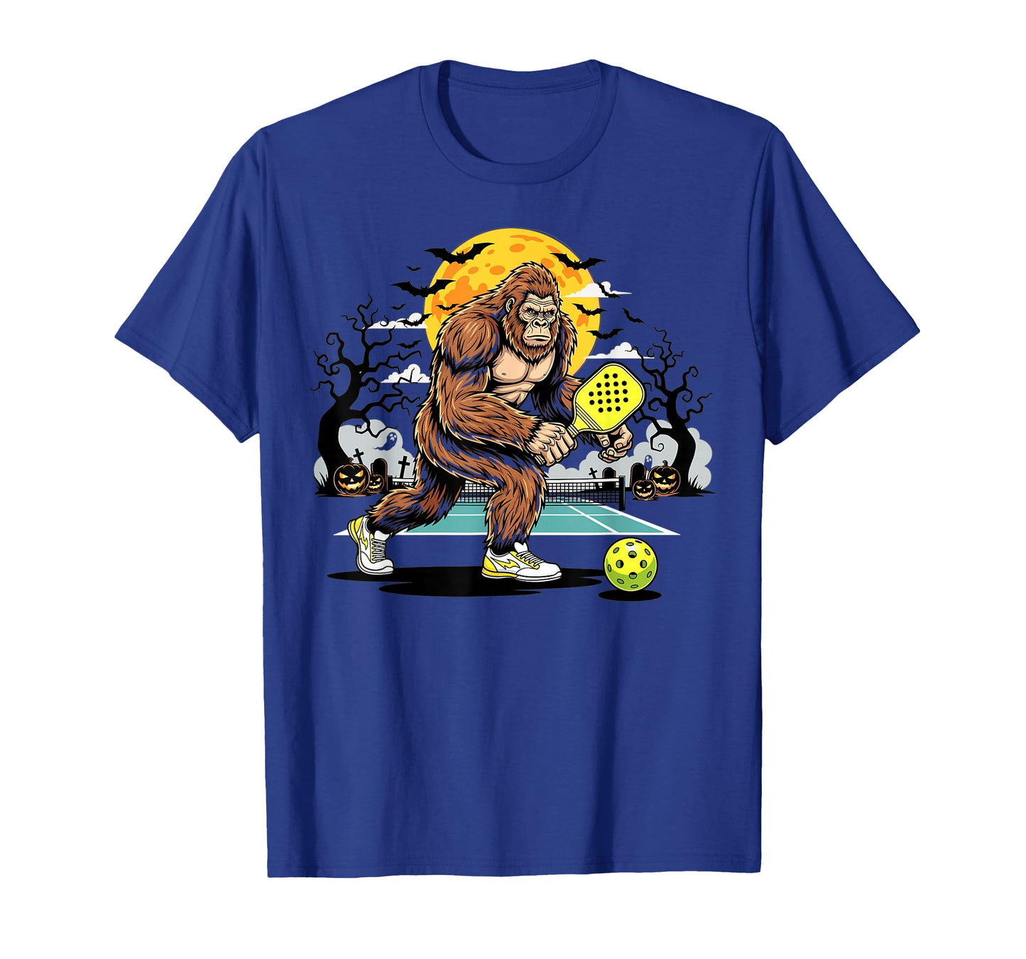 Bigfoot Halloween Pickleball Monster Costume T-Shirt