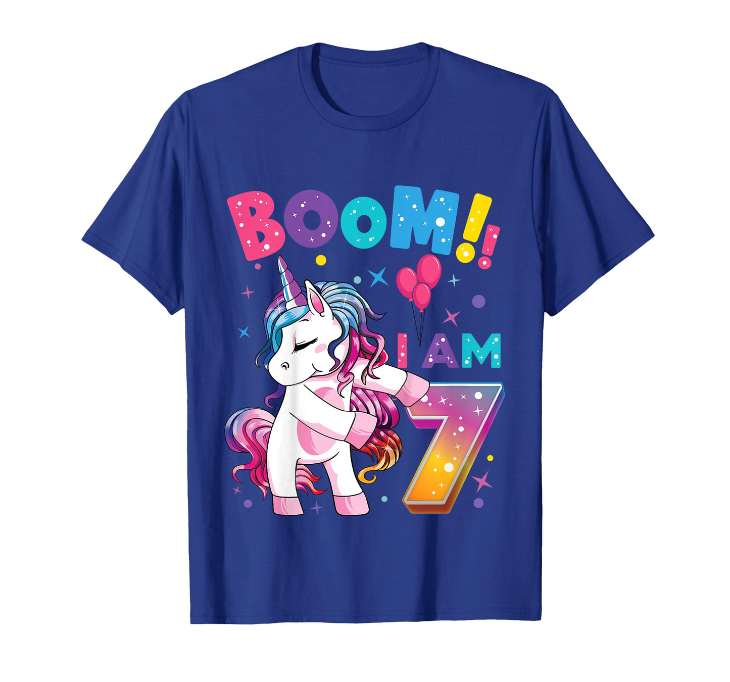 7 Years Old Unicorn Flossing 7th Birthday Girl Unicorn Party T-Shirt