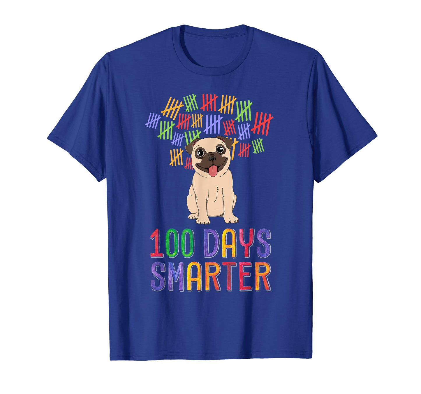 100 Days Smarter 100th Day of School Outfit Dog Lover Pug T-Shirt