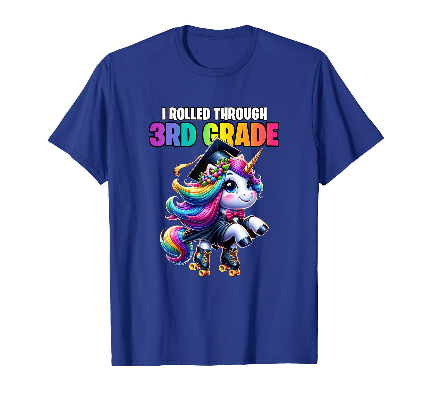 Graduation 3rd Grade Unicorn Roller Skate Girls Grad T-Shirt