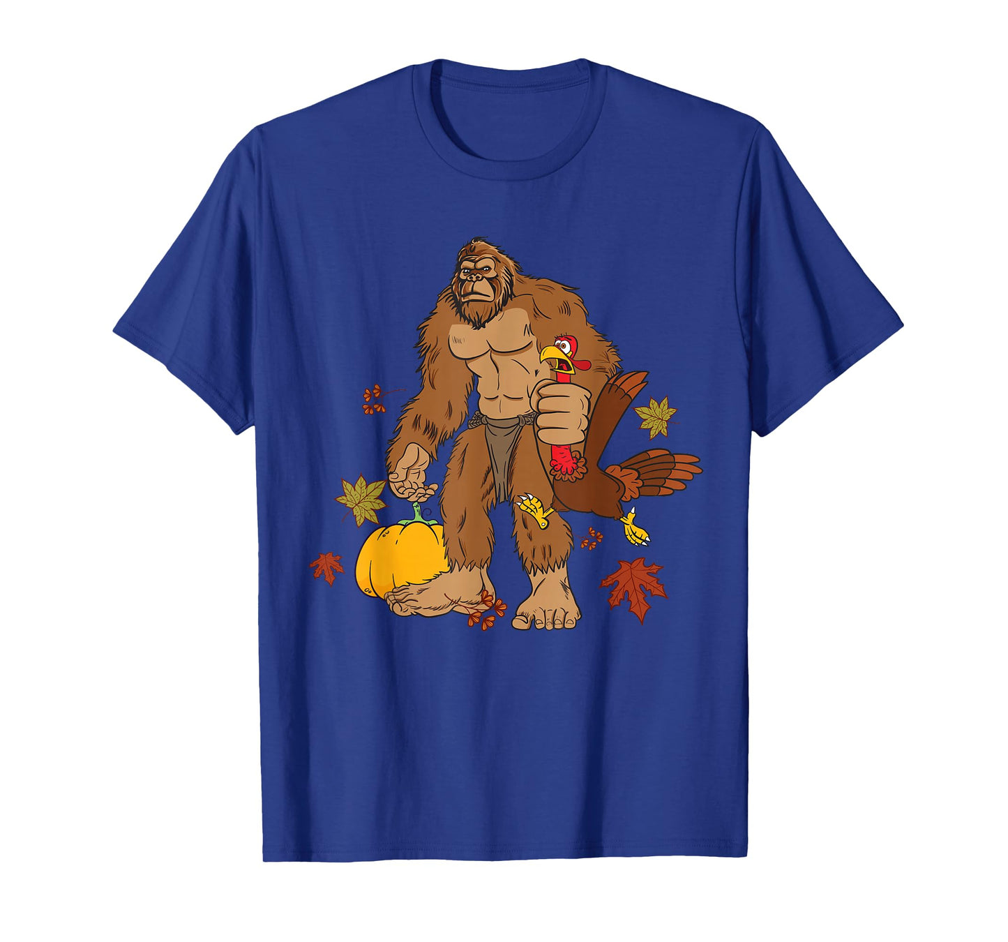 Bigfoot Pilgrim Turkey Pumpkin Thanksgiving Day Boys Men T-Shirt