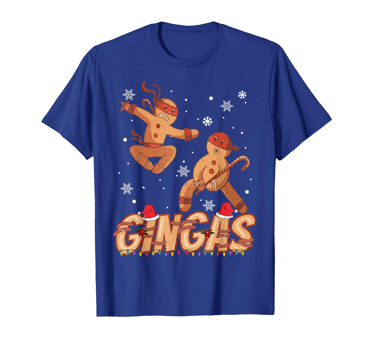 Gingas Ninja Gingerbread Karate Tees Unisex-Adult T-Shirt Black Small Short Sleeve Winter Graphic Design