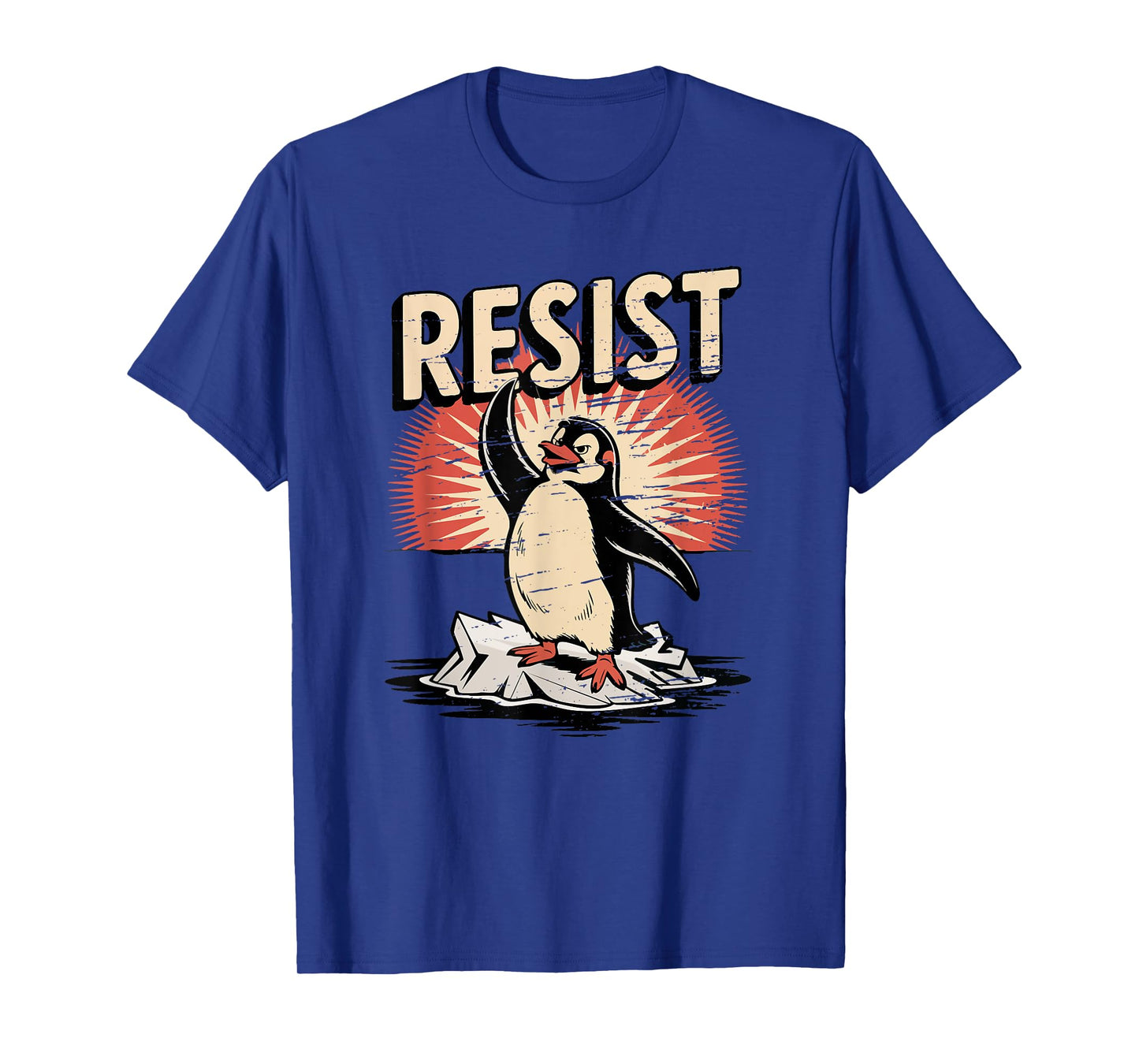 Resist Penguin Activism Vintage Protest Penguins Resist T-Shirt