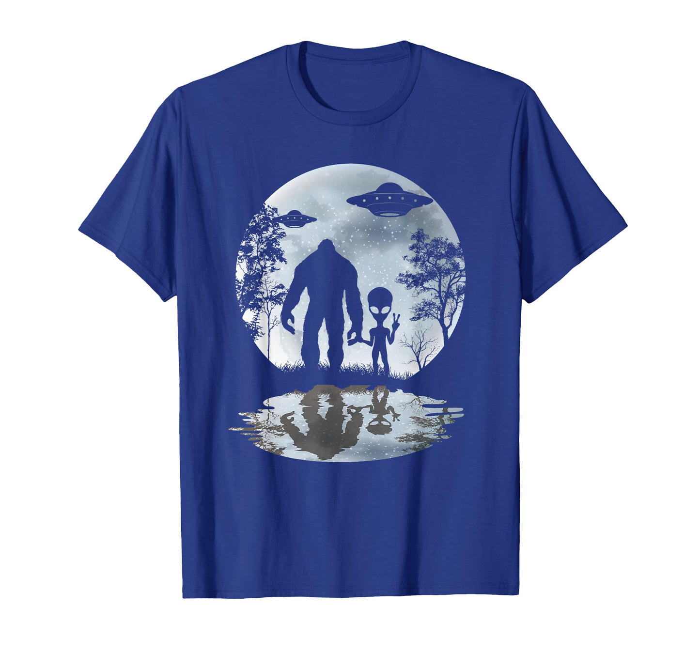 Alien Bigfoot Moon Sasquatch UFO Extraterrestrial Men women T-Shirt