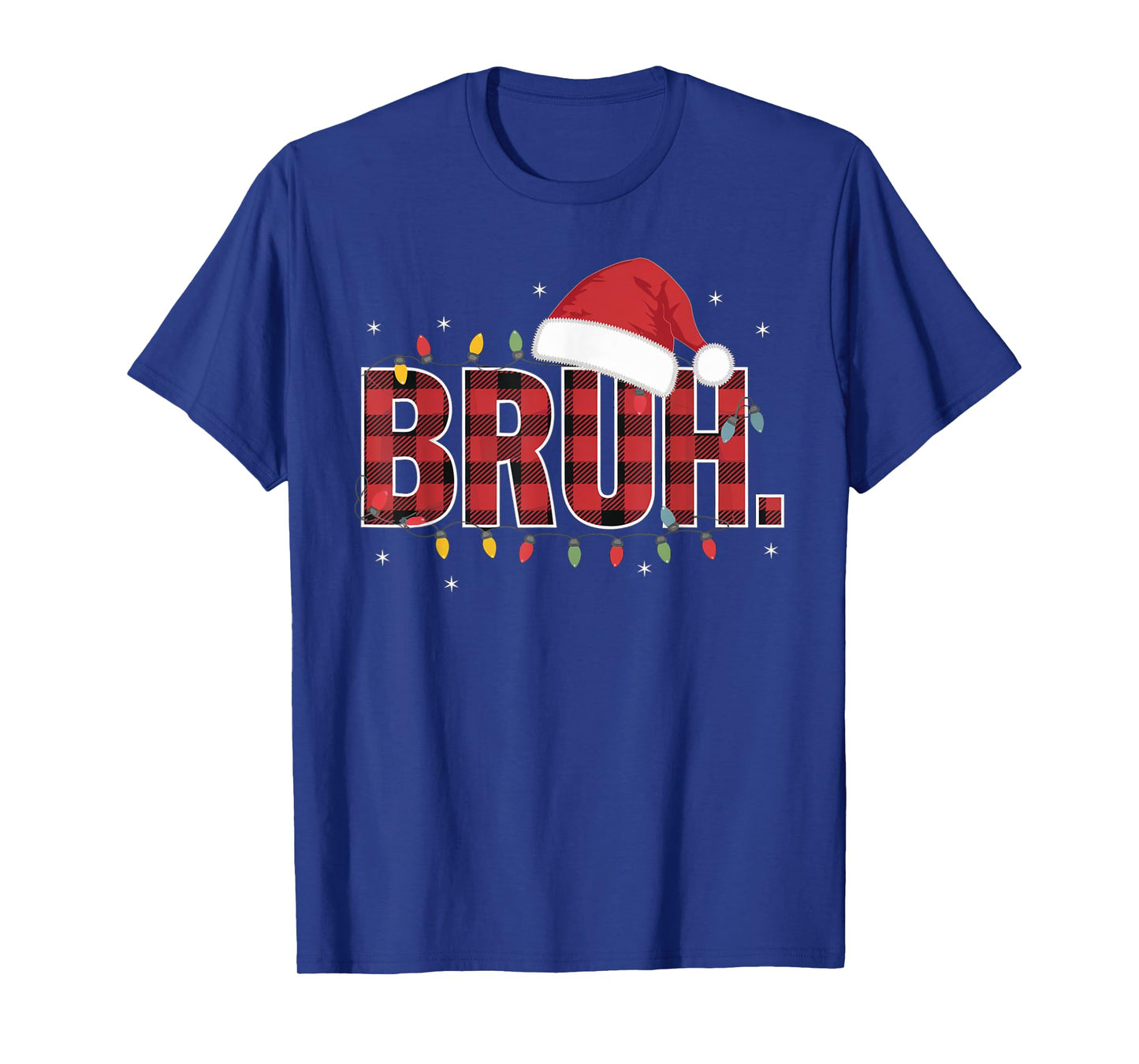Bruh Funny Christmas Plaid Teens Boys Kids Xmas Pajamas T-Shirt