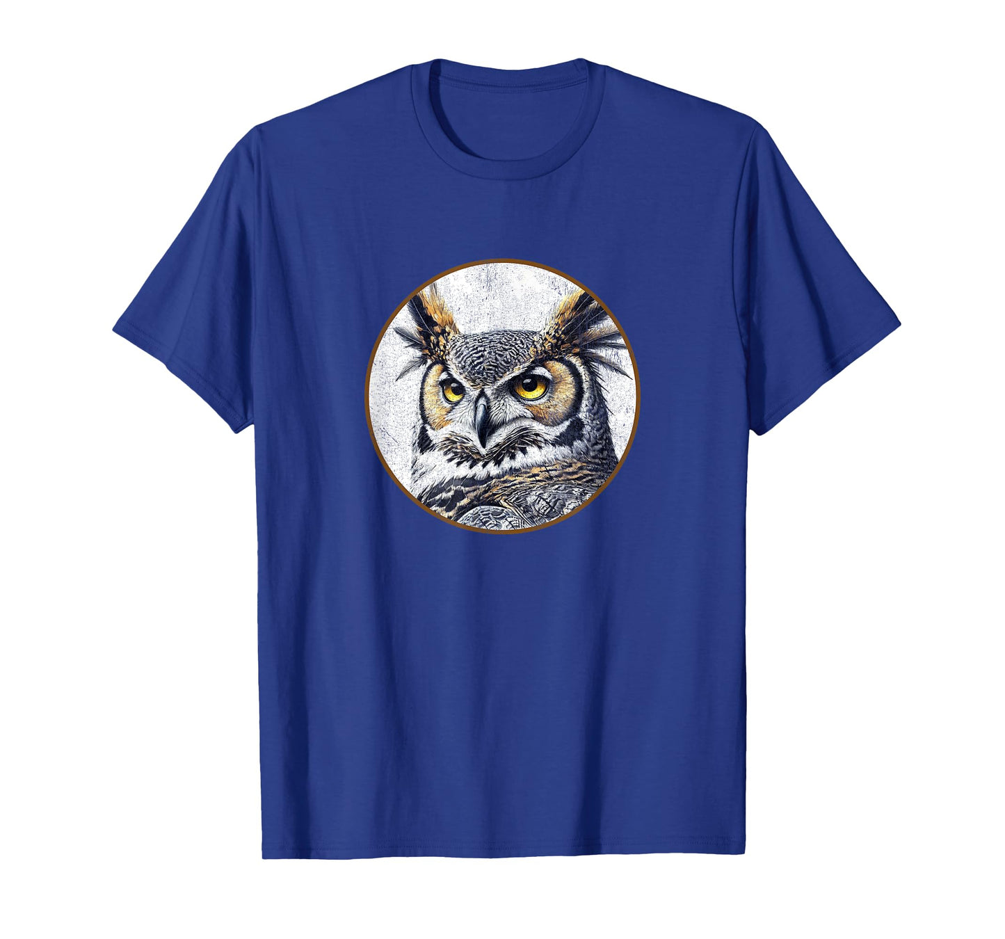 Colorful Retro Great Horned Owl Bird Design T-Shirt