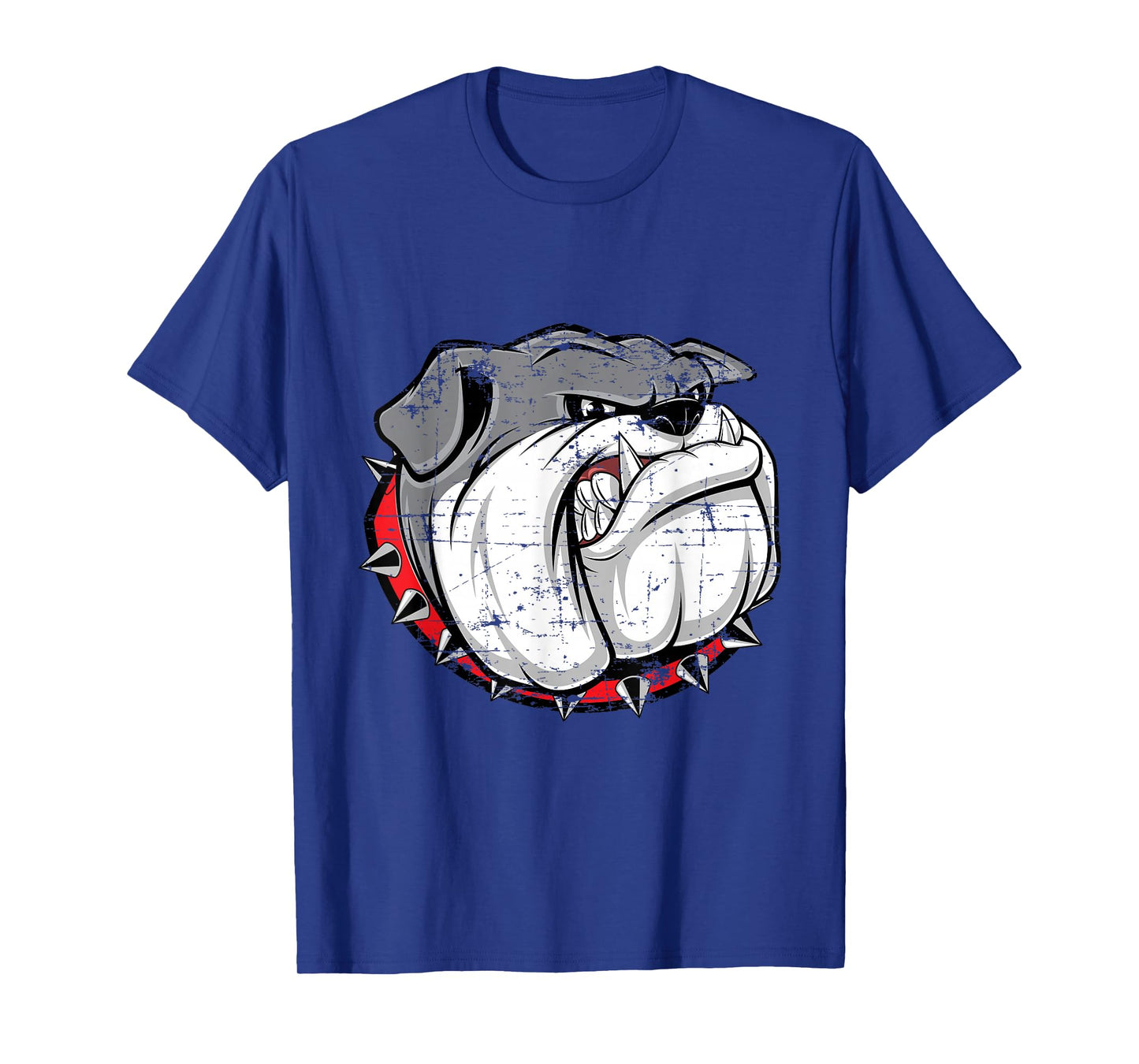 Bulldog Shirt Bully Breed Distressed Growling Spiked Collar T-Shirt for Men Women Kids