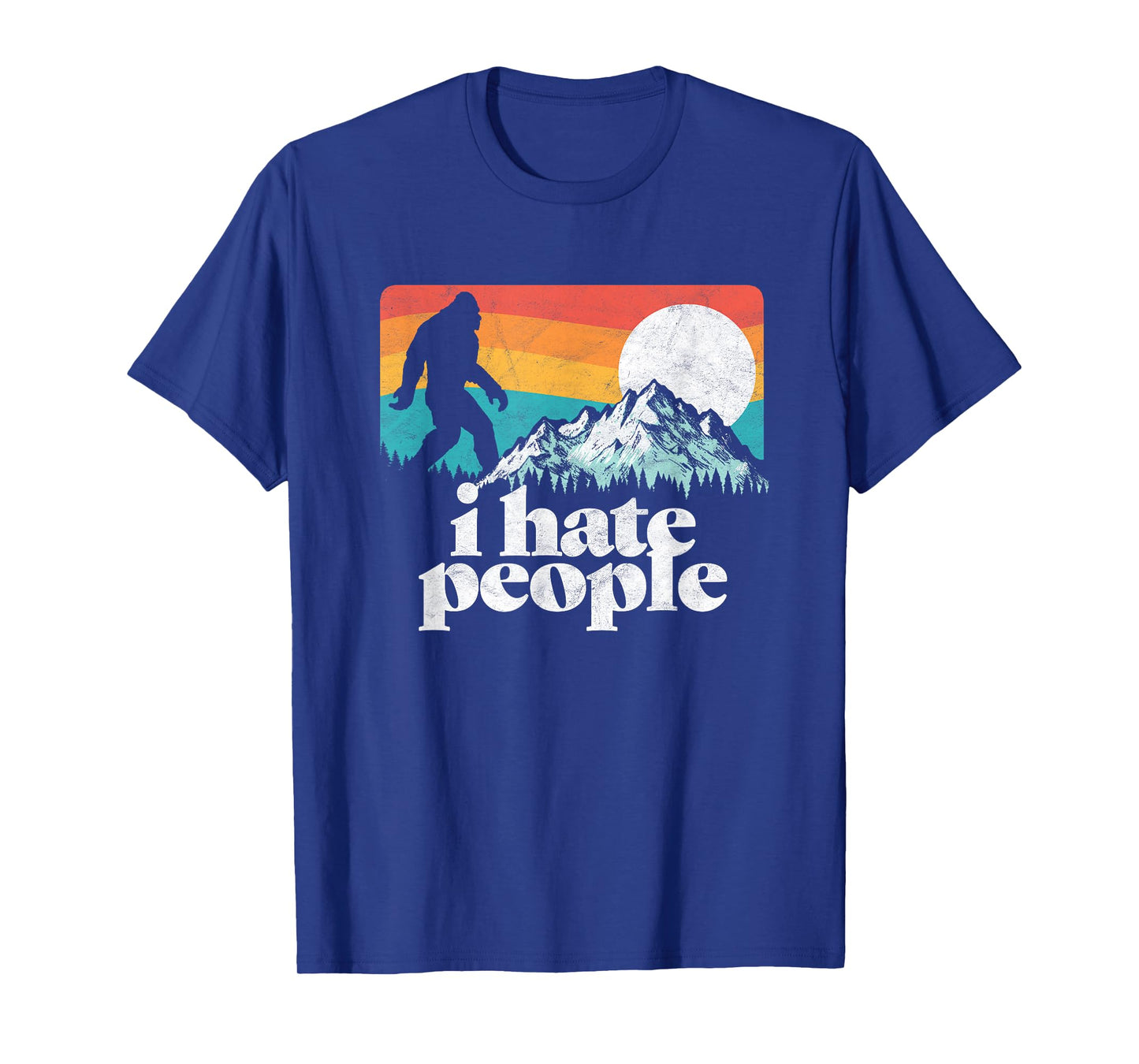 I Hate People! Funny Bigfoot Mountains Retro T-Shirt