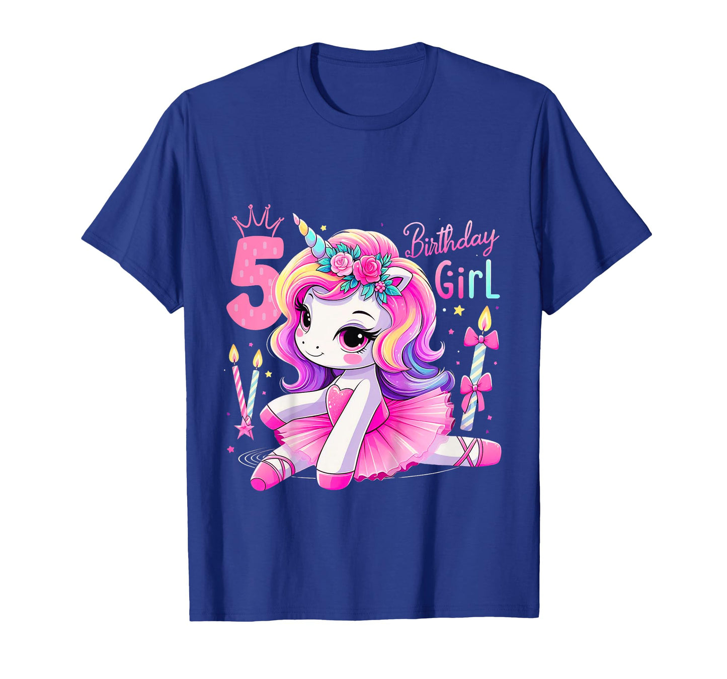 5th Birthday Girl Unicorn Ballet Five 5 Year Old Ballerina T-Shirt