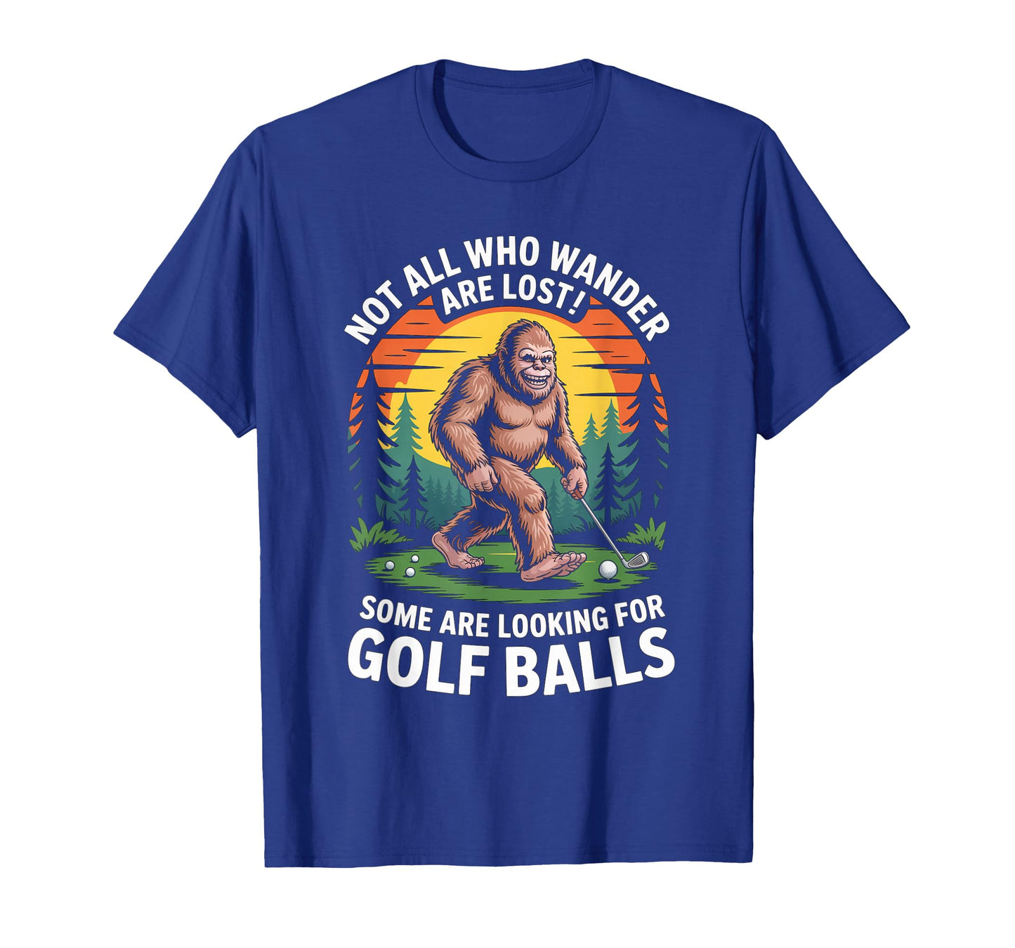 Funny Bigfoot Golf Pun Graphic Retro Humor T-Shirt