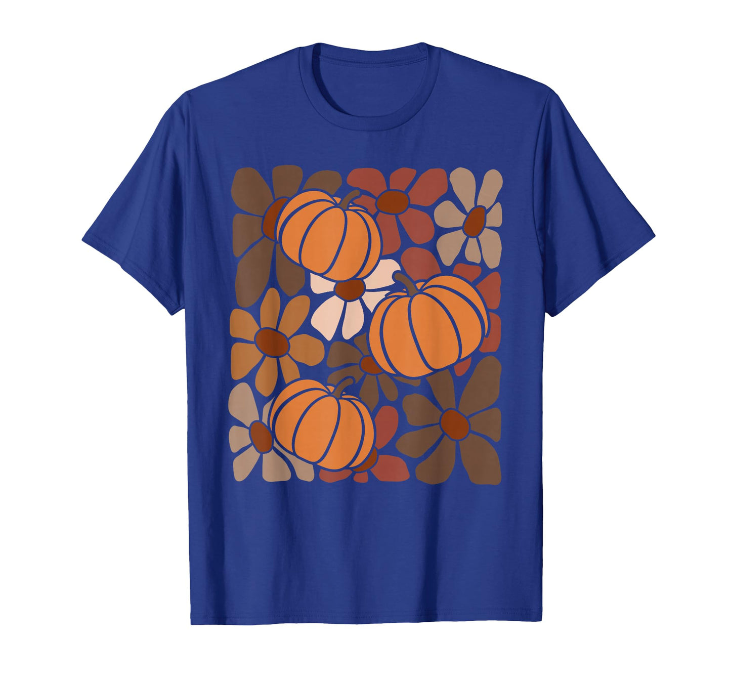 Wildflower Pumpkin Season Autumn Fall Leaves Thanksgiving T-Shirt