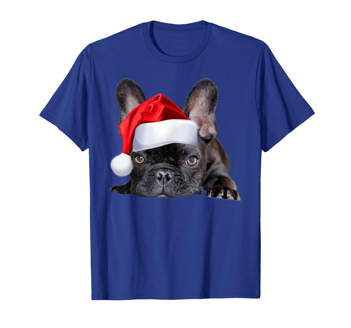 Cute French Bulldog Santa Hat Frenchie Image Christmas Gift T-Shirt