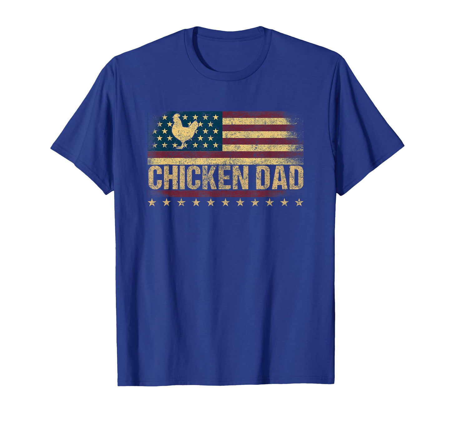 Vintage USA Flag Chicken Dad Stars T-Shirt