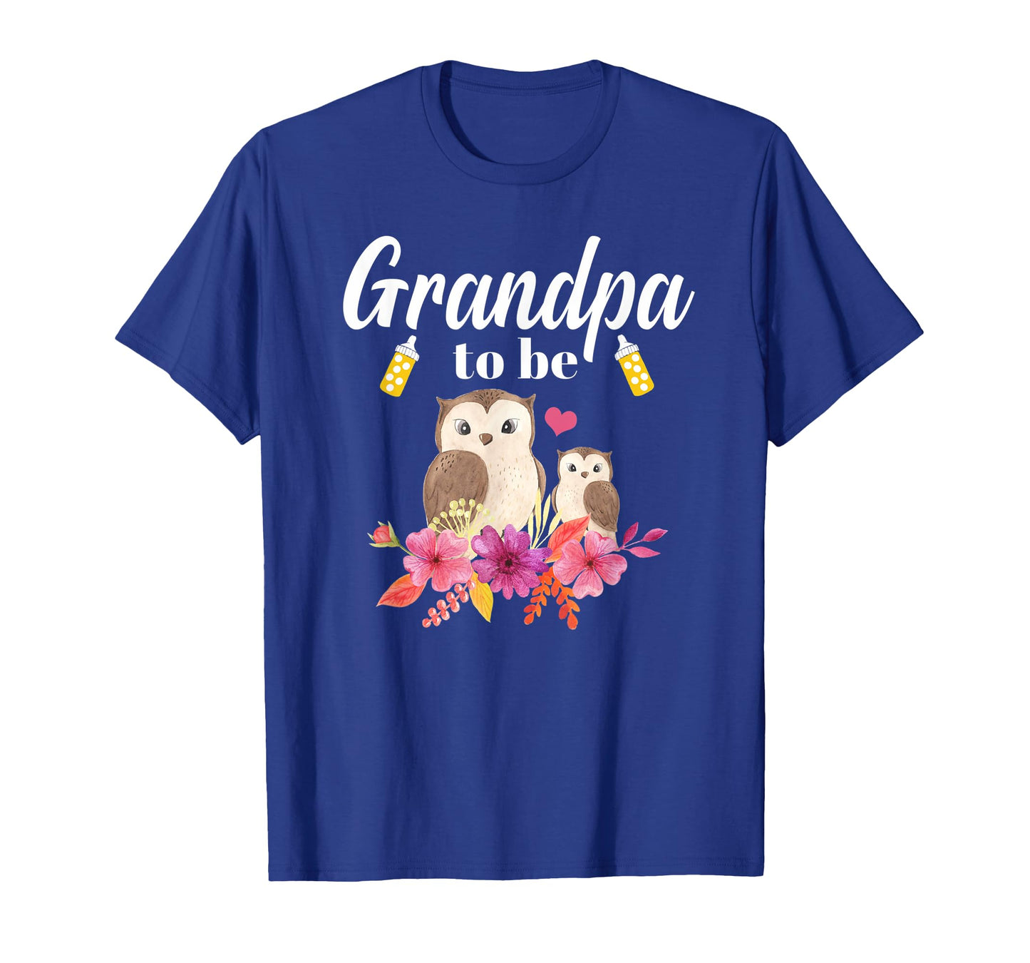 Mens Grandpa To Be Owl Baby Shower T-Shirt