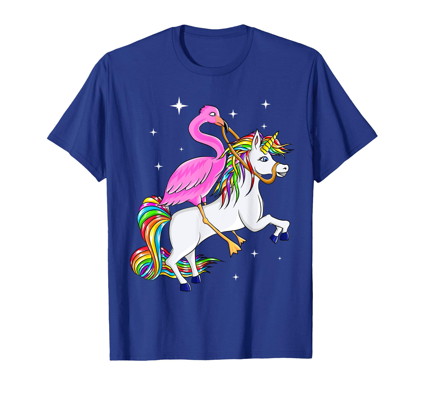 Flamingo Riding Unicorn Pink Flamingo Gift Kids Women T-Shirt