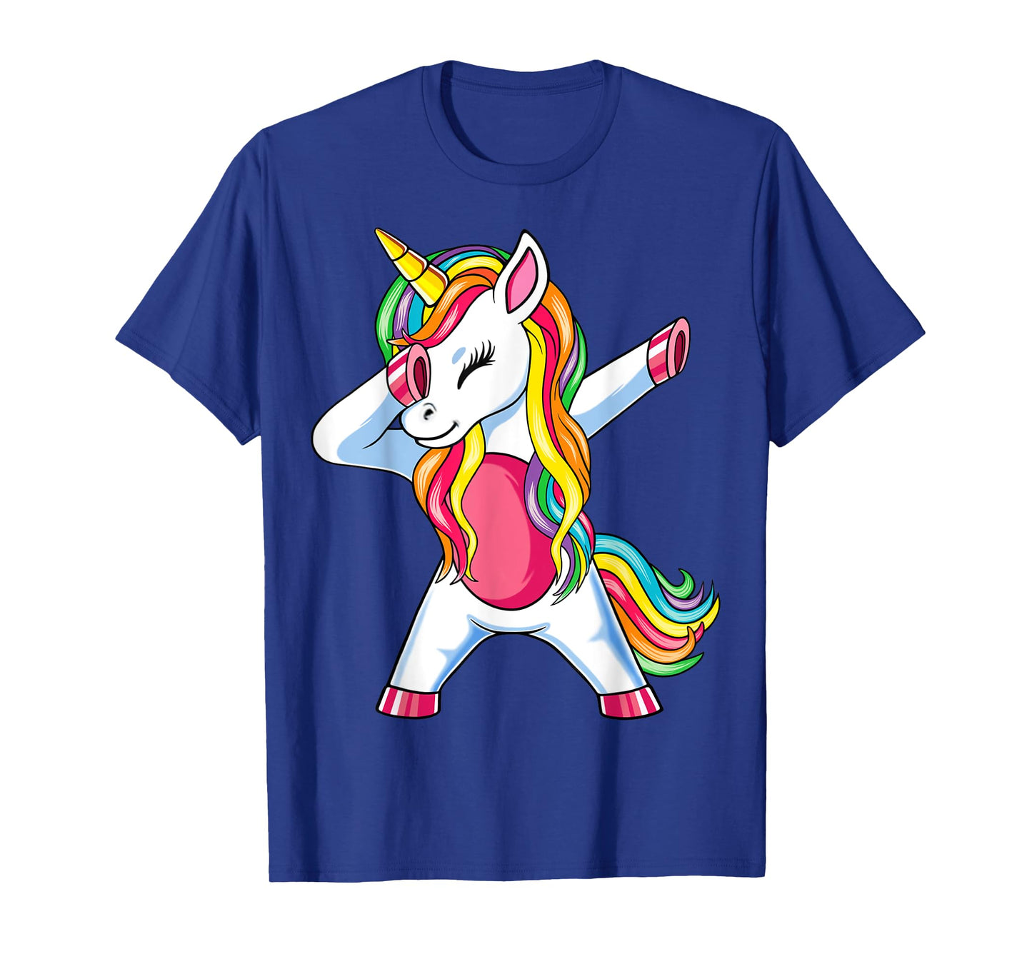Dabbing Unicorn T-Shirt Girls Kids Women Rainbow Unicorns T-Shirt