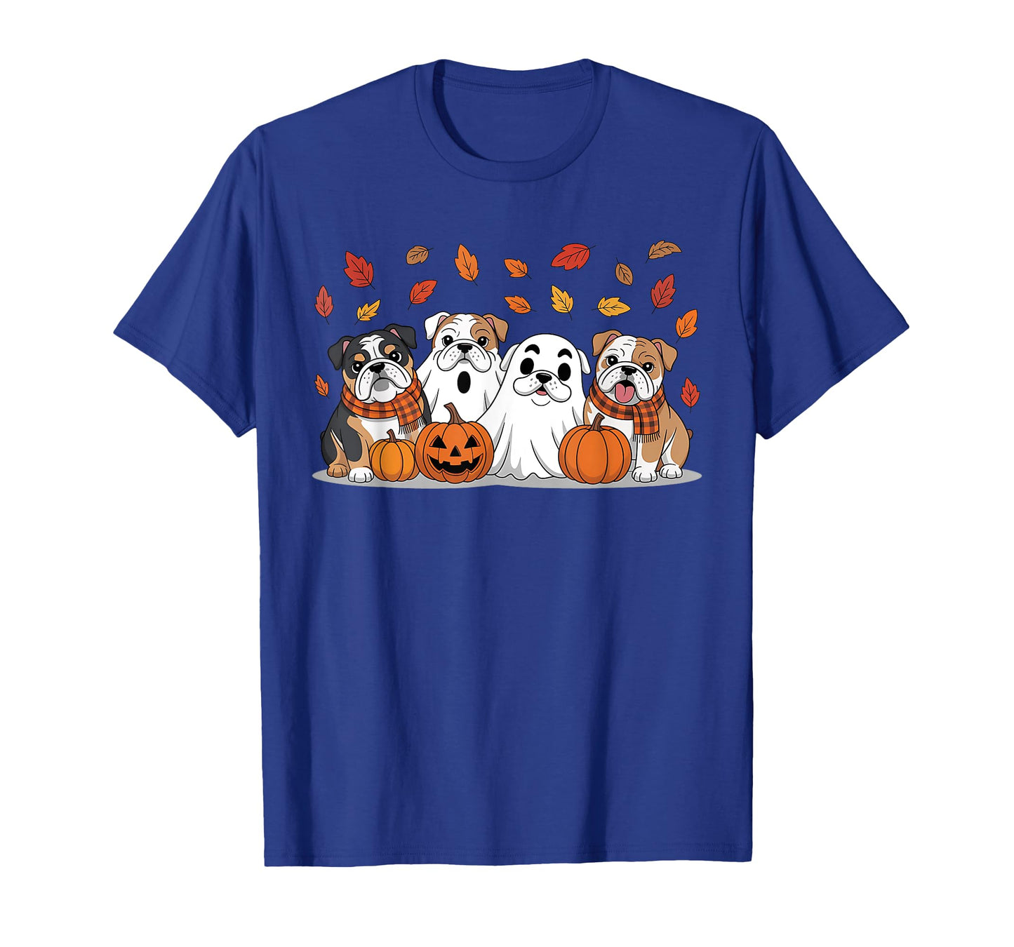 English Bulldog Ghost Fall Autumn Thanksgiving Halloween T-Shirt