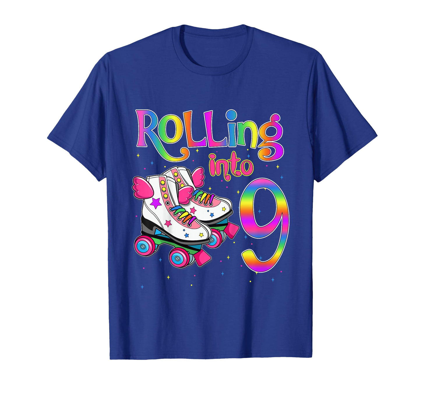 Rolling Into 9 years Let's Roll I'm Turning 9 Roller Skate T-Shirt