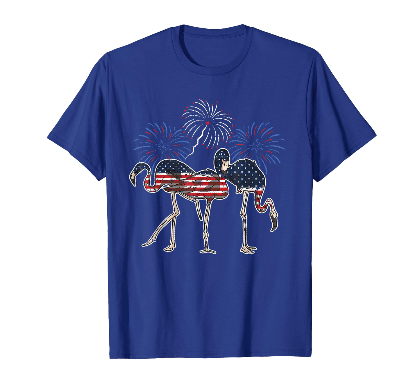Flamingo American Flag 4th Of July Cute Animal Patriotic T-Shirt