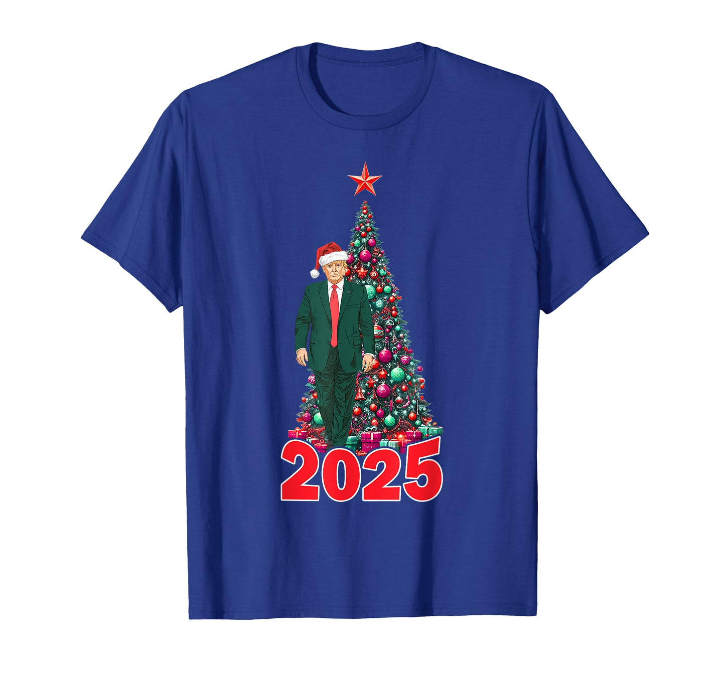 Funny Christmas Trump Santa 2025 Meme Xmas Tree Patriotic T-Shirt